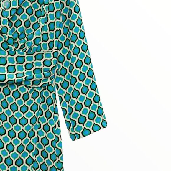 ZARA | Blue/Green | GEOMETRIC PRINT BLAZER DRESS - Picture 4 of 10
